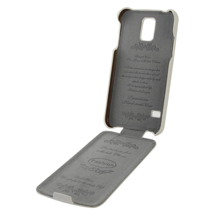 Deluxe Litchi Texture Vertical Flip Genuine Leather Case with Fashion Logo for Galaxy S5 / G900