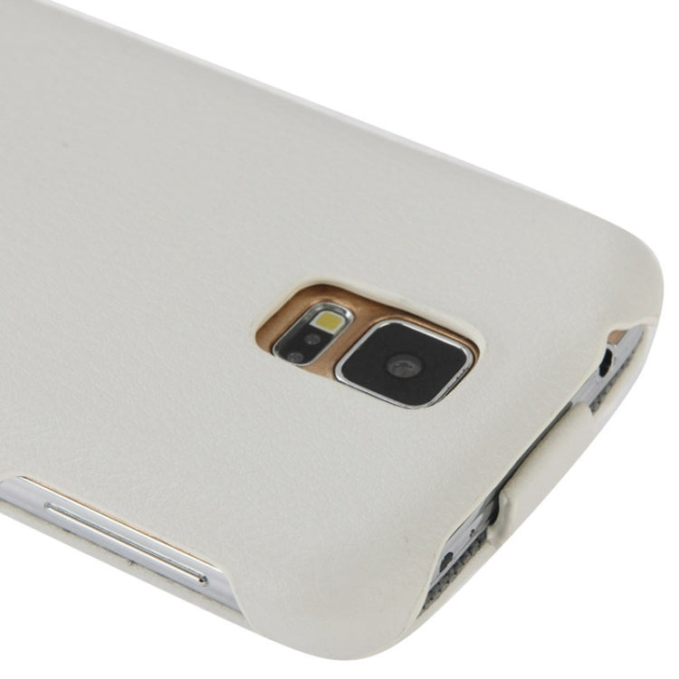 Deluxe Litchi Texture Vertical Flip Genuine Leather Case with Fashion Logo for Galaxy S5 / G900