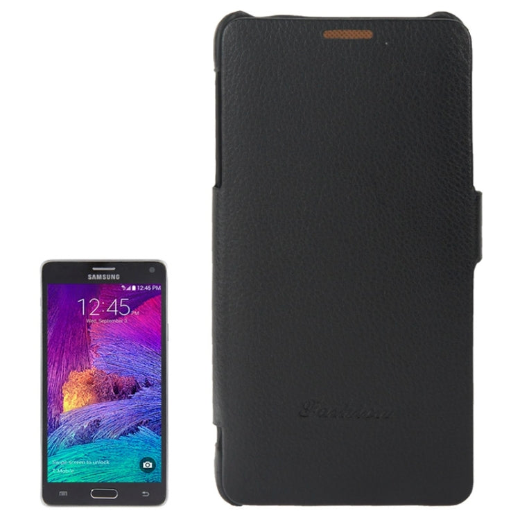 Litchi Texture Horizontal Flip Leather Case with Fashion Logo for Galaxy Note 4 / N910