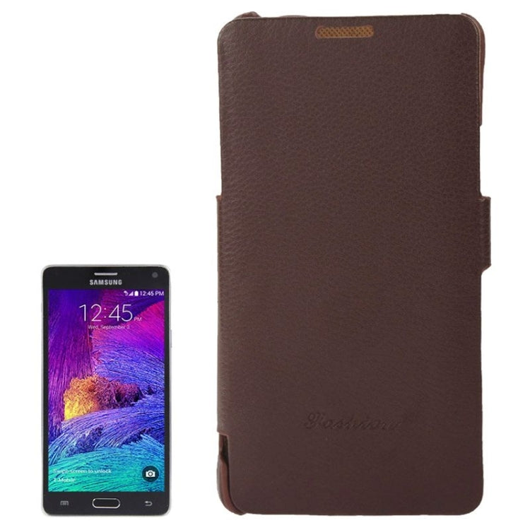 Litchi Texture Horizontal Flip Leather Case with Fashion Logo for Galaxy Note 4 / N910