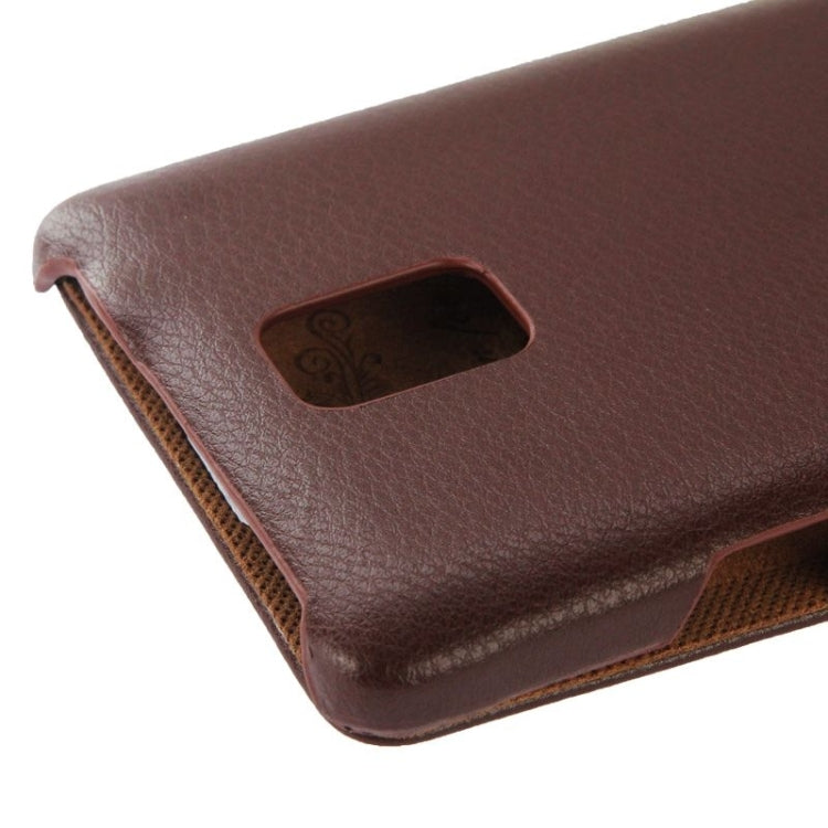 Litchi Texture Horizontal Flip Leather Case with Fashion Logo for Galaxy Note 4 / N910