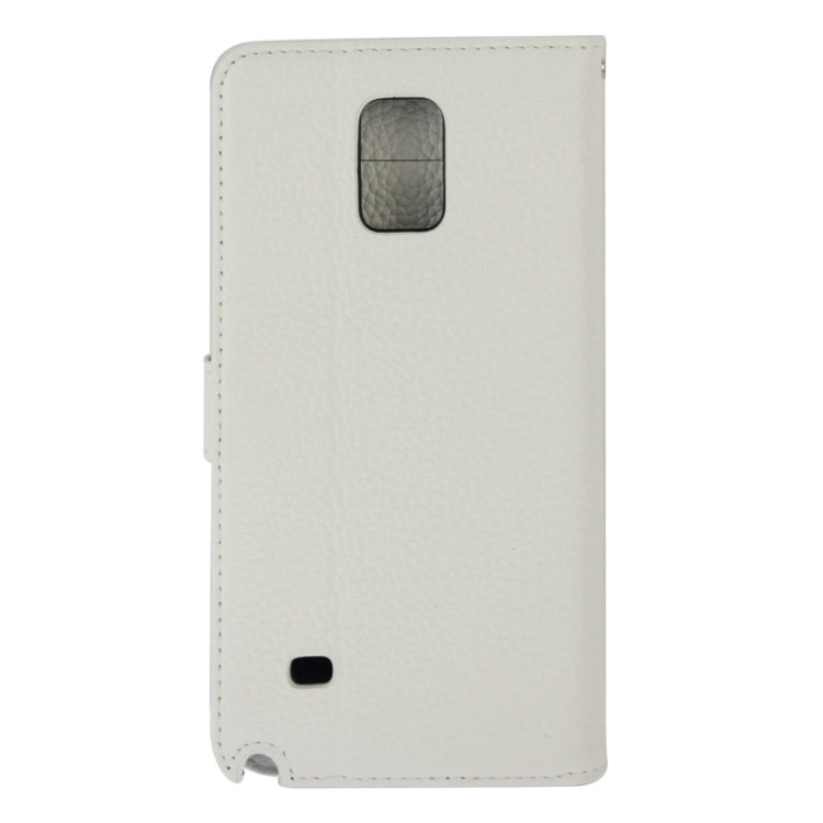 Litchi Texture Magnetic Button Flip Leather Case with Holder & Card Slots & Wallet for Galaxy Note 4 / N910