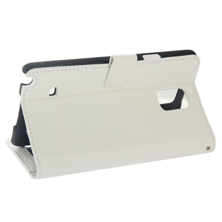 Litchi Texture Magnetic Button Flip Leather Case with Holder & Card Slots & Wallet for Galaxy Note 4 / N910