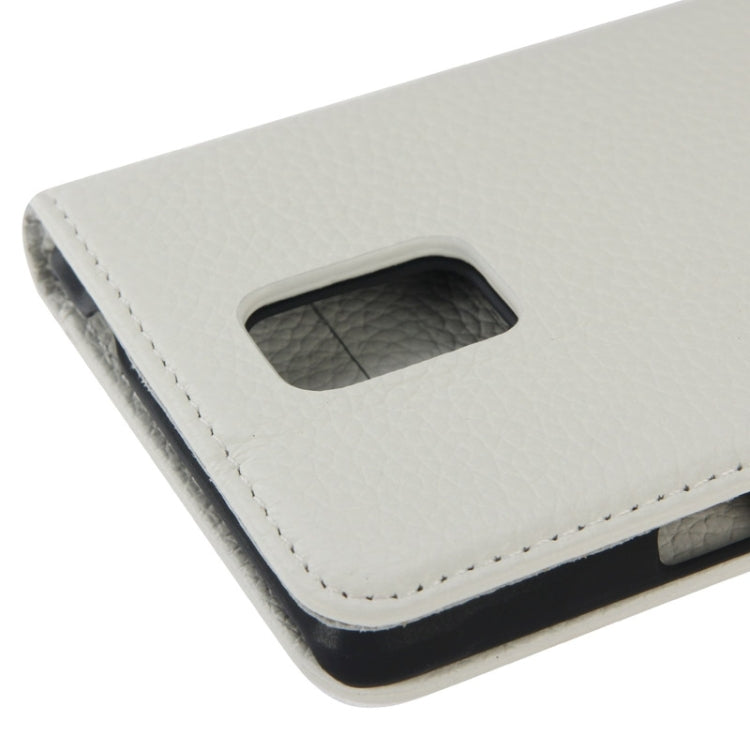 Litchi Texture Magnetic Button Flip Leather Case with Holder & Card Slots & Wallet for Galaxy Note 4 / N910