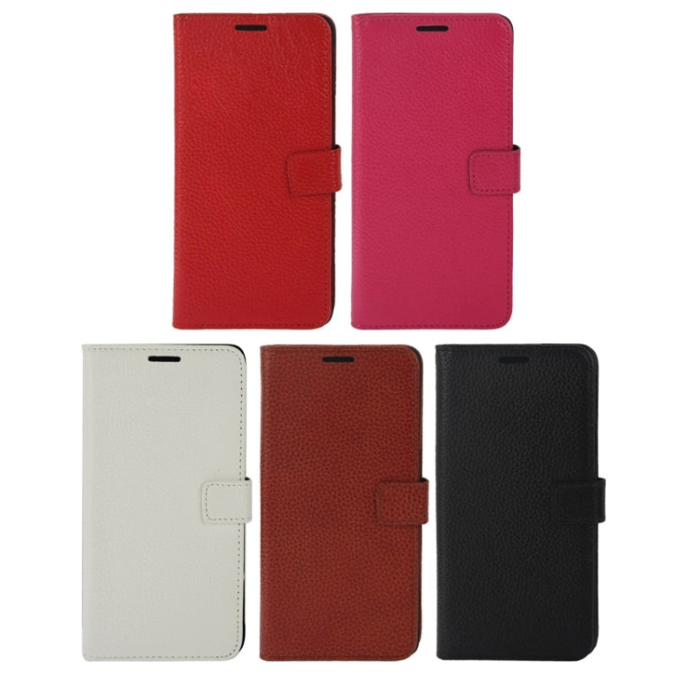 Litchi Texture Magnetic Button Flip Leather Case with Holder & Card Slots & Wallet for Galaxy Note 4 / N910