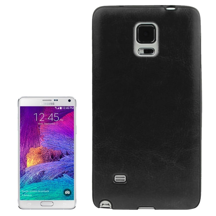Crazy Horse Texture PU Paste Skin TPU Soft Protective Case for Galaxy Note 4 / N910