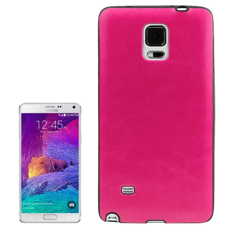 Crazy Horse Texture PU Paste Skin TPU Soft Protective Case for Galaxy Note 4 / N910