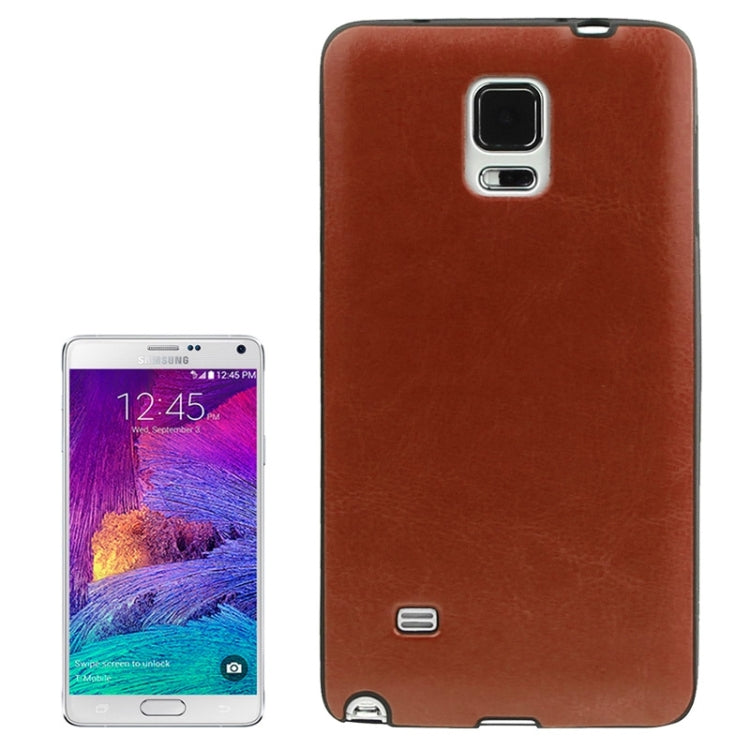 Crazy Horse Texture PU Paste Skin TPU Soft Protective Case for Galaxy Note 4 / N910