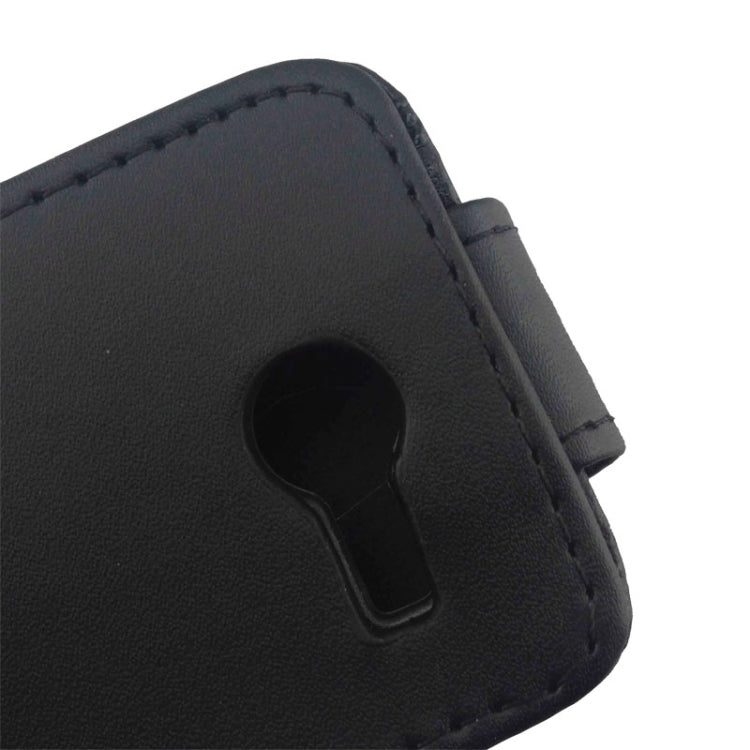 Vertical Flip Magnetic Button Leather Case for Galaxy Pocket 2 / G110H(Black)