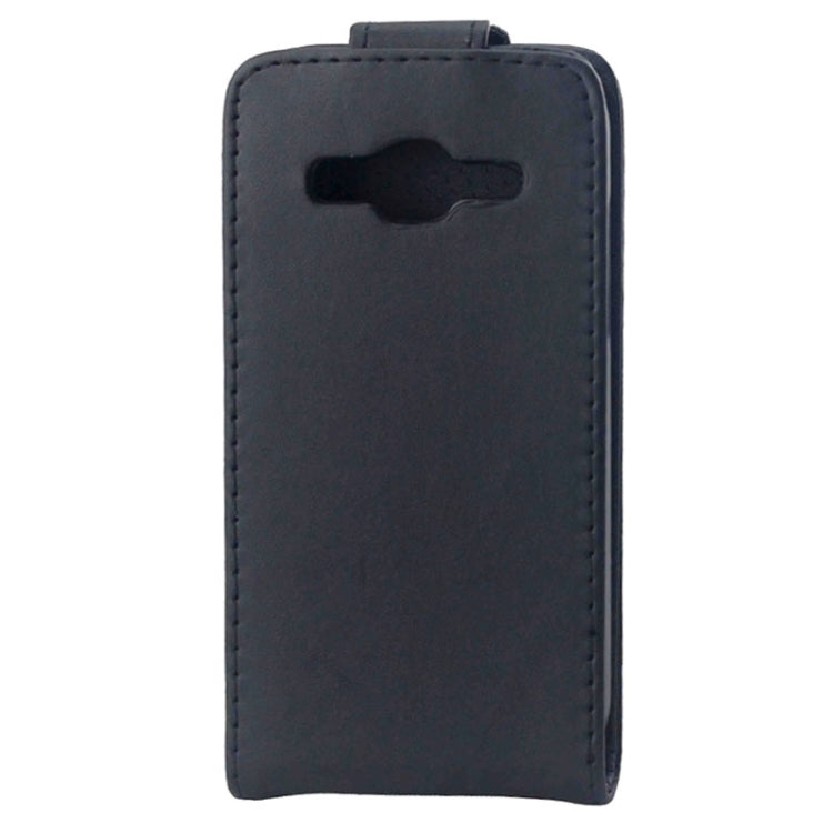 Vertical Flip Magnetic Button Leather Case for Galaxy Core Prime / G360(Black)