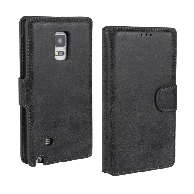 Frosted Surface Leather Case with Holder & Card Slots for Galaxy Note Edge / N915