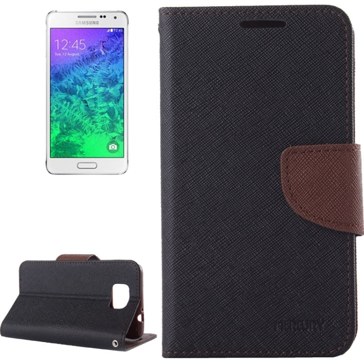 Cross Texture Leather Case with Holder & Card Slots & Wallet for Galaxy Alpha / G850