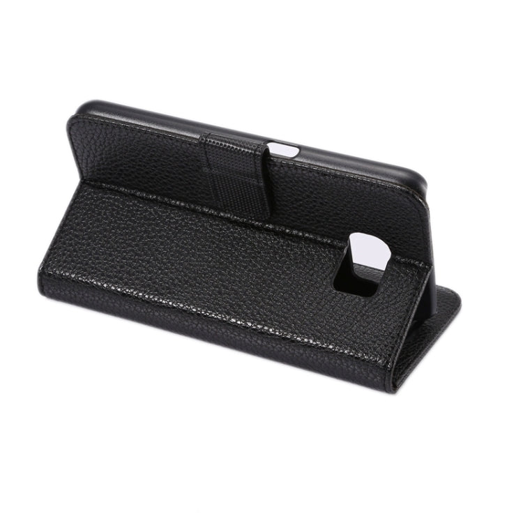 For Galaxy S6 Litchi Texture Leather Case with Holder & Card Slots & Wallet
