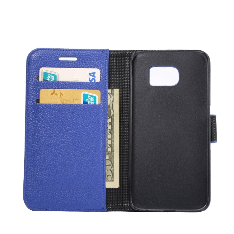 For Galaxy S6 Litchi Texture Leather Case with Holder & Card Slots & Wallet