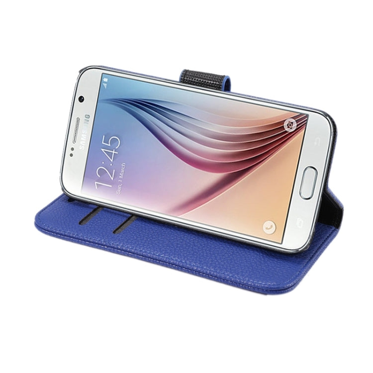 For Galaxy S6 Litchi Texture Leather Case with Holder & Card Slots & Wallet