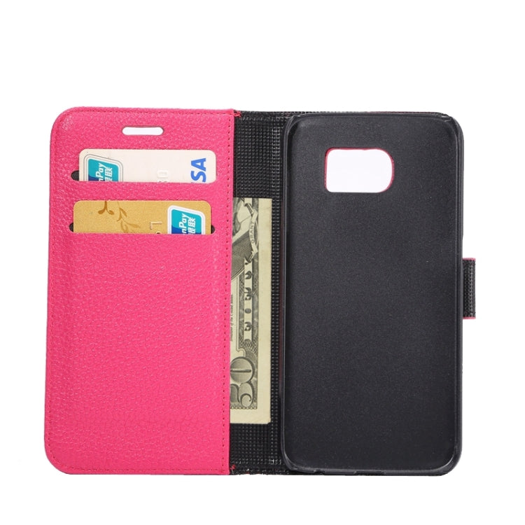 For Galaxy S6 Litchi Texture Leather Case with Holder & Card Slots & Wallet