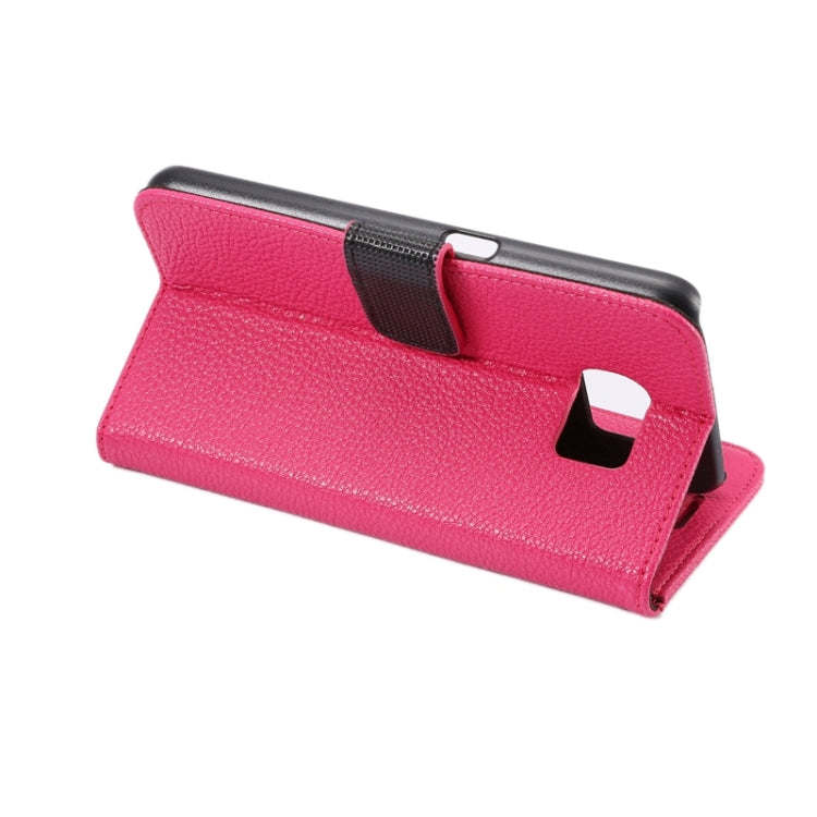 For Galaxy S6 Litchi Texture Leather Case with Holder & Card Slots & Wallet