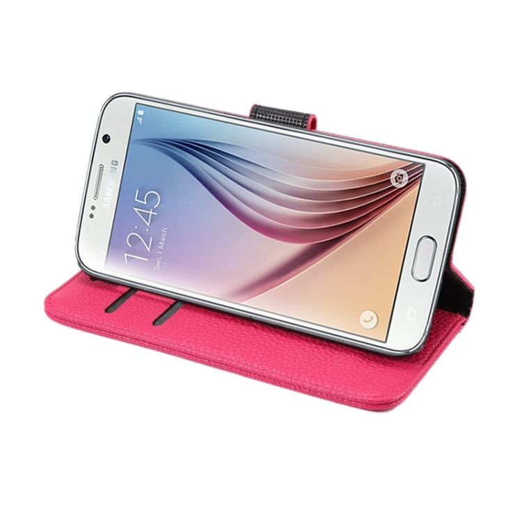 For Galaxy S6 Litchi Texture Leather Case with Holder & Card Slots & Wallet