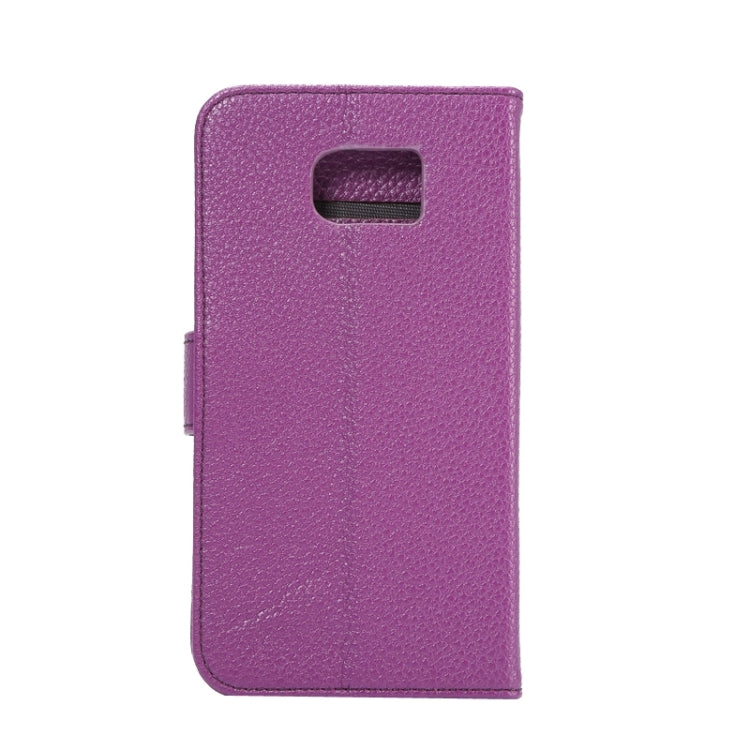 For Galaxy S6 Litchi Texture Leather Case with Holder & Card Slots & Wallet
