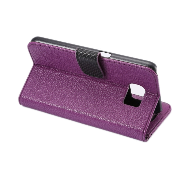 For Galaxy S6 Litchi Texture Leather Case with Holder & Card Slots & Wallet