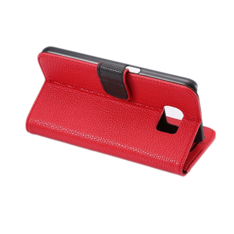 For Galaxy S6 Litchi Texture Leather Case with Holder & Card Slots & Wallet