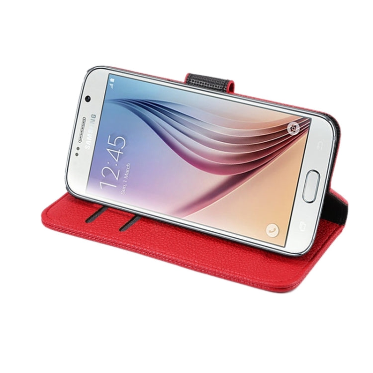 For Galaxy S6 Litchi Texture Leather Case with Holder & Card Slots & Wallet