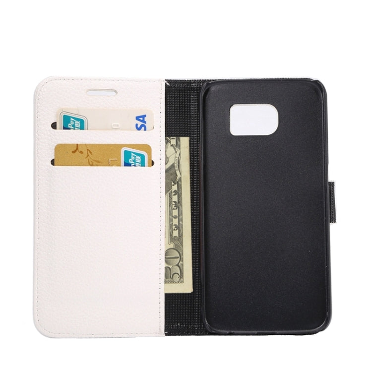 For Galaxy S6 Litchi Texture Leather Case with Holder & Card Slots & Wallet