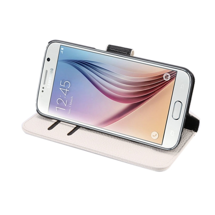 For Galaxy S6 Litchi Texture Leather Case with Holder & Card Slots & Wallet