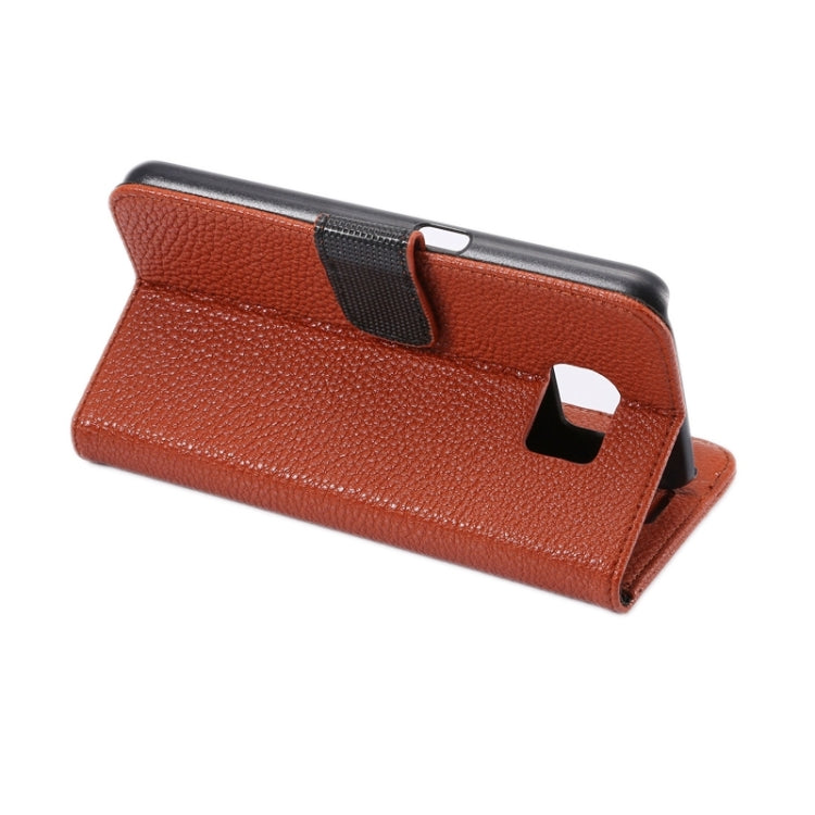 For Galaxy S6 Litchi Texture Leather Case with Holder & Card Slots & Wallet
