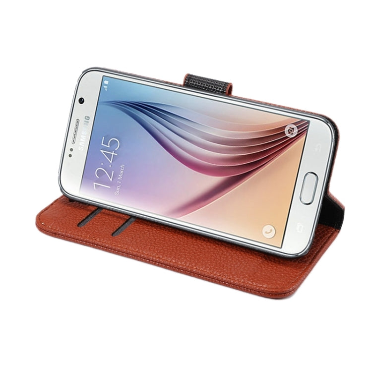 For Galaxy S6 Litchi Texture Leather Case with Holder & Card Slots & Wallet