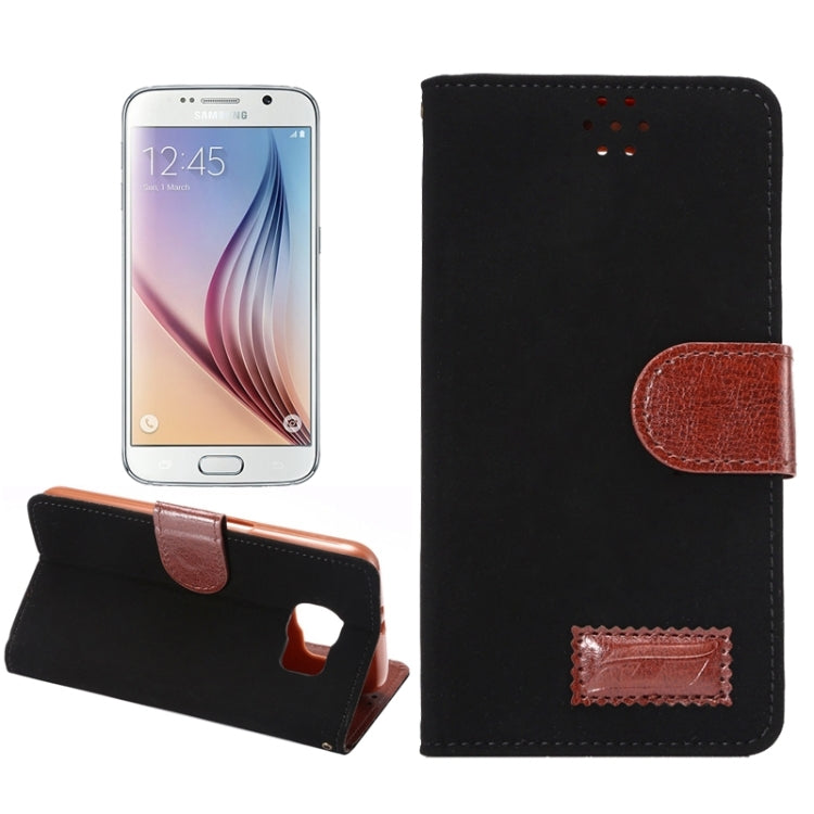 For Galaxy S6 Canvas Texture Leather Case with Holder & Card Slots