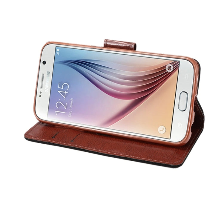 For Galaxy S6 Canvas Texture Leather Case with Holder & Card Slots