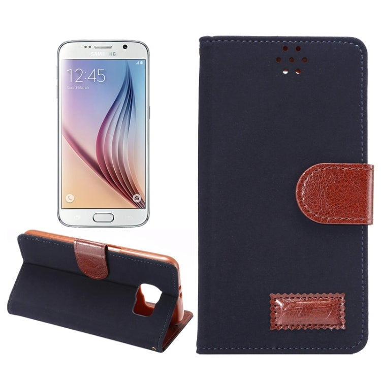 For Galaxy S6 Canvas Texture Leather Case with Holder & Card Slots