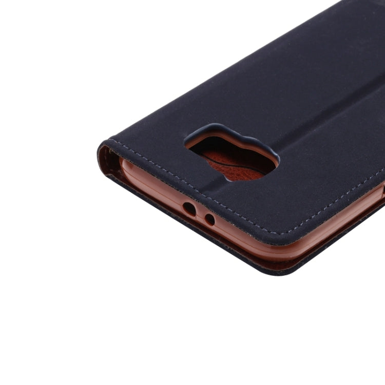 For Galaxy S6 Canvas Texture Leather Case with Holder & Card Slots
