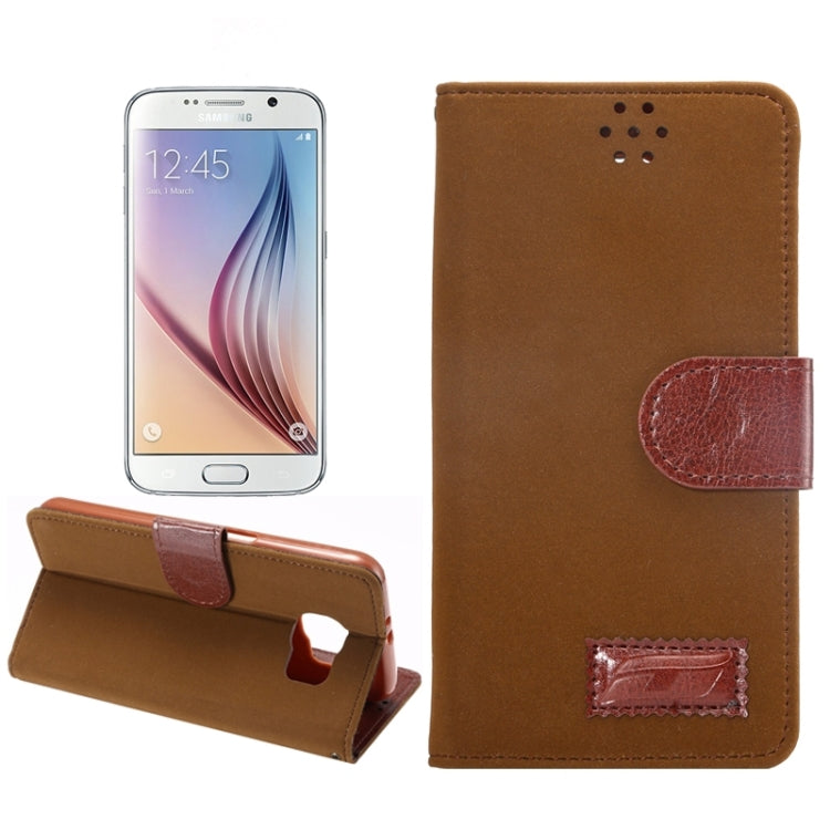 For Galaxy S6 Canvas Texture Leather Case with Holder & Card Slots