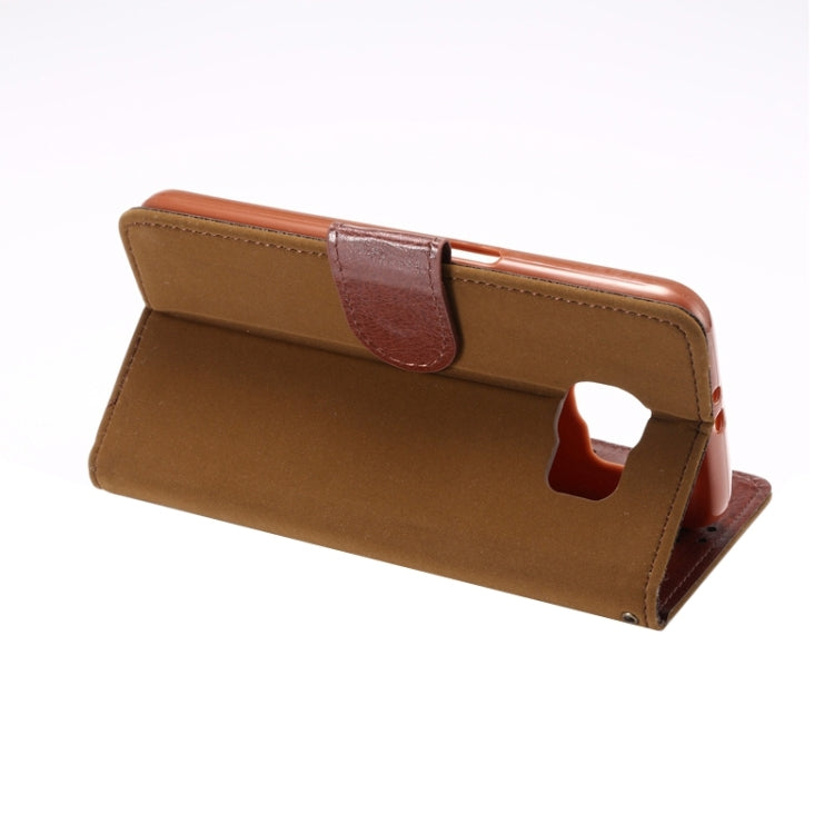 For Galaxy S6 Canvas Texture Leather Case with Holder & Card Slots