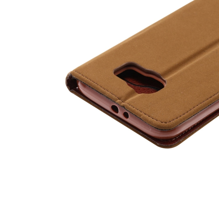 For Galaxy S6 Canvas Texture Leather Case with Holder & Card Slots