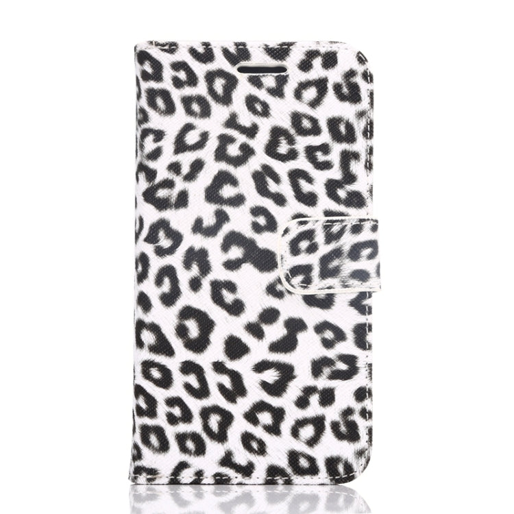 For Galaxy S6 Leopard Texture Leather Case with Holder & Card Slots & Wallet (White)