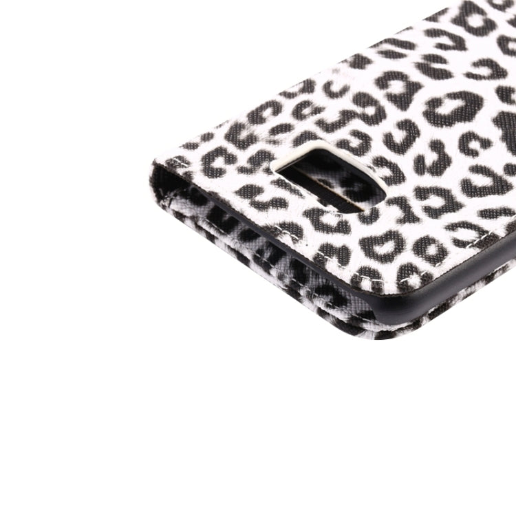 For Galaxy S6 Leopard Texture Leather Case with Holder & Card Slots & Wallet (White)