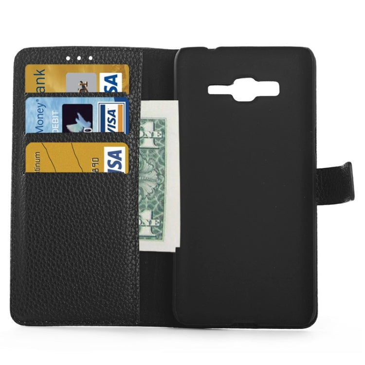 Litchi Texture Horizontal Flip Magnetic Buckle Leather Case with Card Slots & Wallet & Holder for Galaxy Grand Prime / G530F