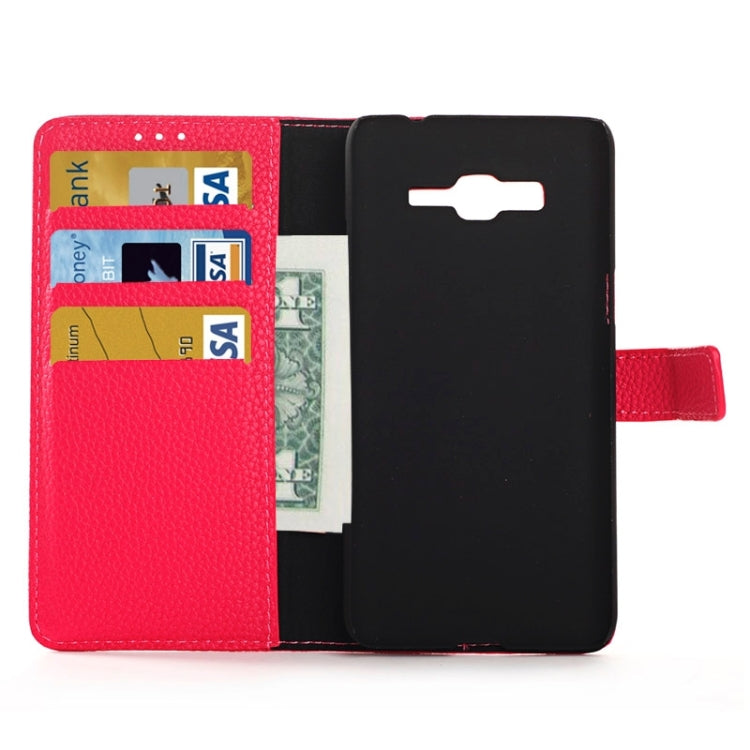 Litchi Texture Horizontal Flip Magnetic Buckle Leather Case with Card Slots & Wallet & Holder for Galaxy Grand Prime / G530F