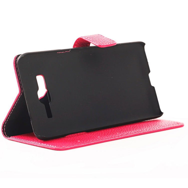 Litchi Texture Horizontal Flip Magnetic Buckle Leather Case with Card Slots & Wallet & Holder for Galaxy Grand Prime / G530F