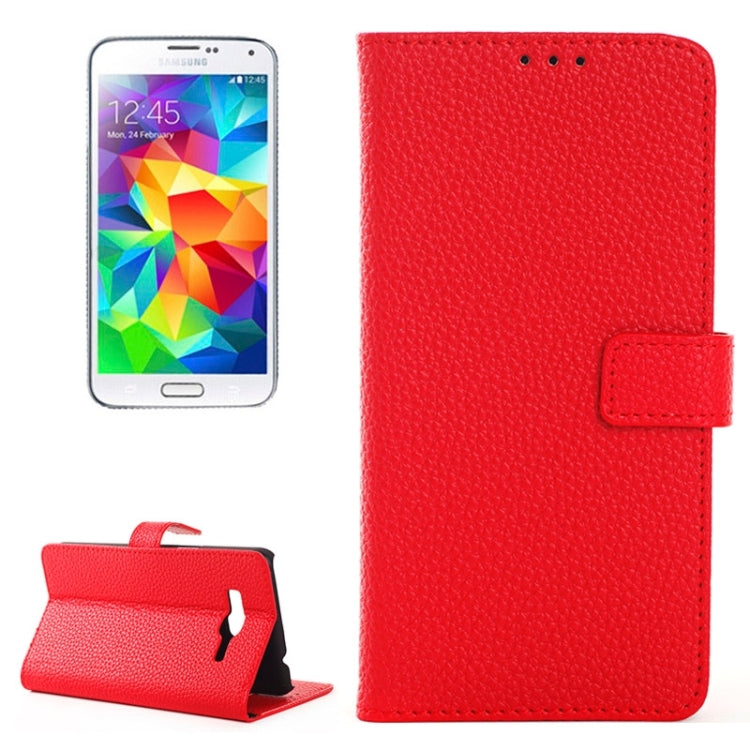 Litchi Texture Horizontal Flip Magnetic Buckle Leather Case with Card Slots & Wallet & Holder for Galaxy Grand Prime / G530F