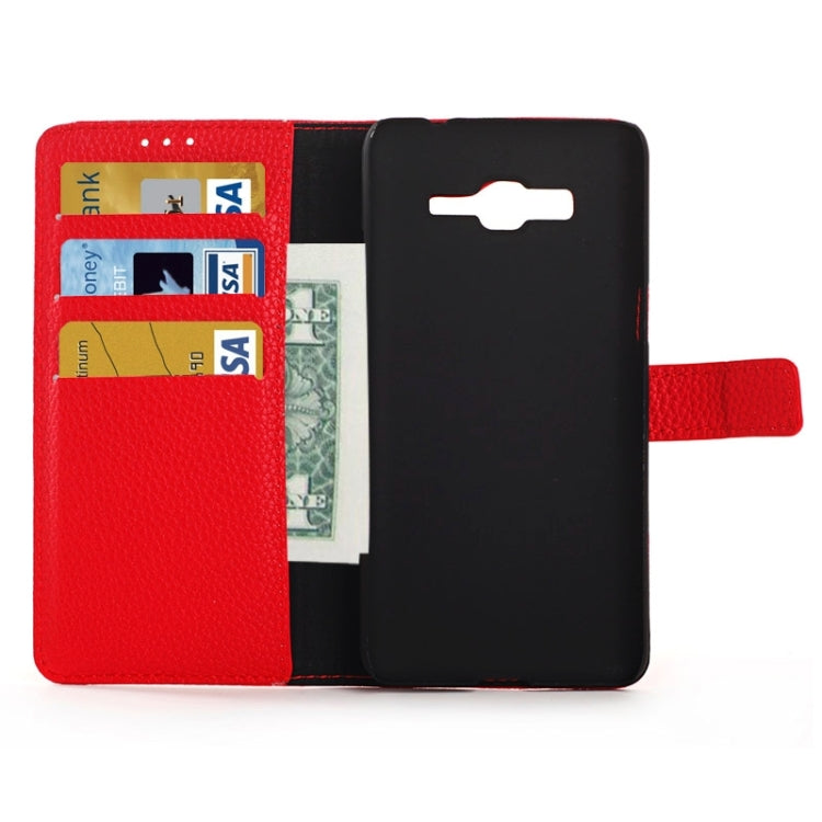 Litchi Texture Horizontal Flip Magnetic Buckle Leather Case with Card Slots & Wallet & Holder for Galaxy Grand Prime / G530F