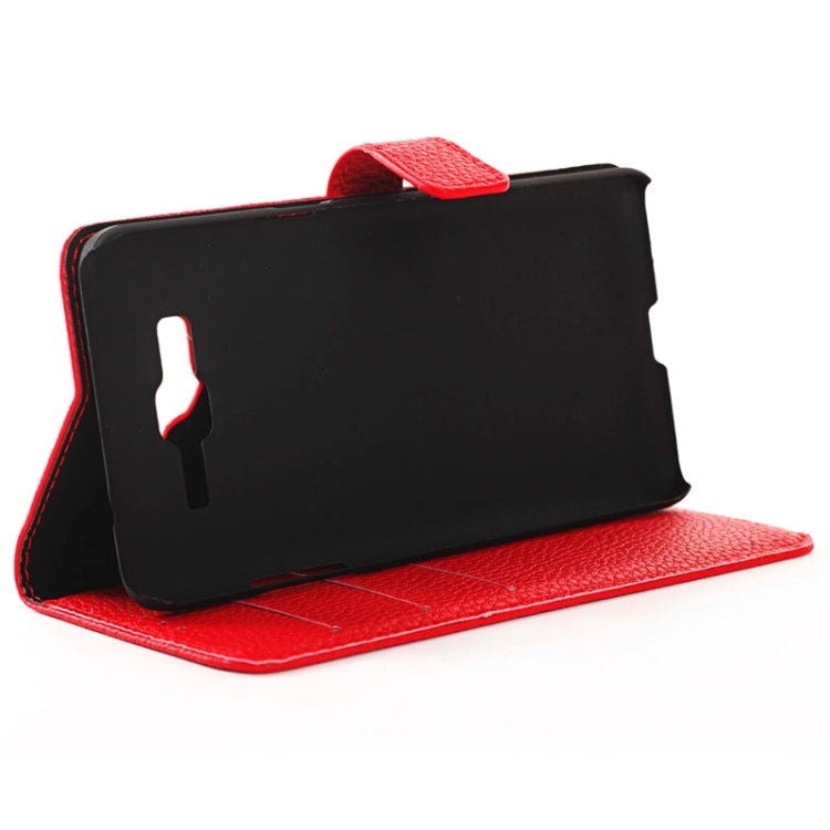 Litchi Texture Horizontal Flip Magnetic Buckle Leather Case with Card Slots & Wallet & Holder for Galaxy Grand Prime / G530F