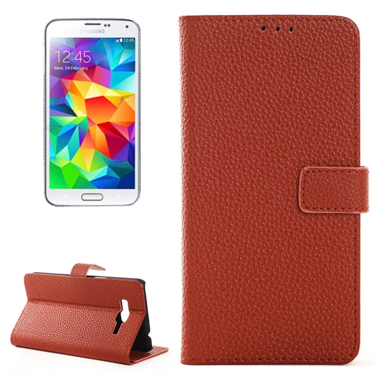 Litchi Texture Horizontal Flip Magnetic Buckle Leather Case with Card Slots & Wallet & Holder for Galaxy Grand Prime / G530F