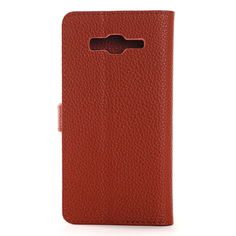 Litchi Texture Horizontal Flip Magnetic Buckle Leather Case with Card Slots & Wallet & Holder for Galaxy Grand Prime / G530F