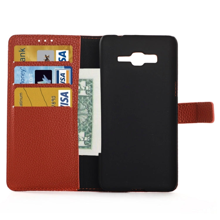 Litchi Texture Horizontal Flip Magnetic Buckle Leather Case with Card Slots & Wallet & Holder for Galaxy Grand Prime / G530F