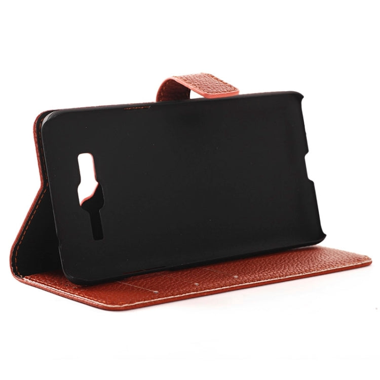 Litchi Texture Horizontal Flip Magnetic Buckle Leather Case with Card Slots & Wallet & Holder for Galaxy Grand Prime / G530F