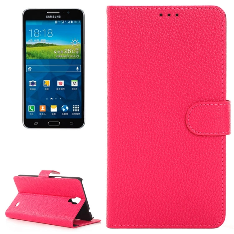 Litchi Texture Horizontal Flip Magnetic Buckle Leather Case with Card Slots & Wallet & Holder for Galaxy Mega 2 / G750F